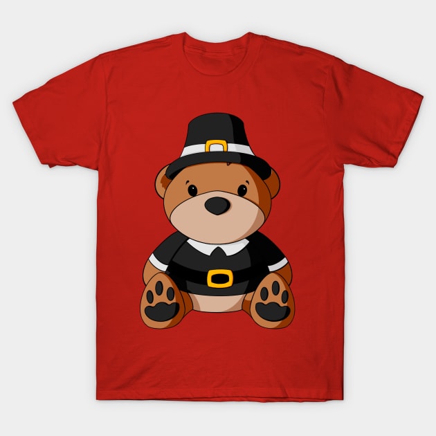 Boy Pilgrim Teddy Bear T-Shirt by Alisha Ober Designs
